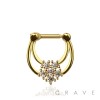 MULTI BEZEL CZ FLOWER SEPTUM HINGED CLICKER